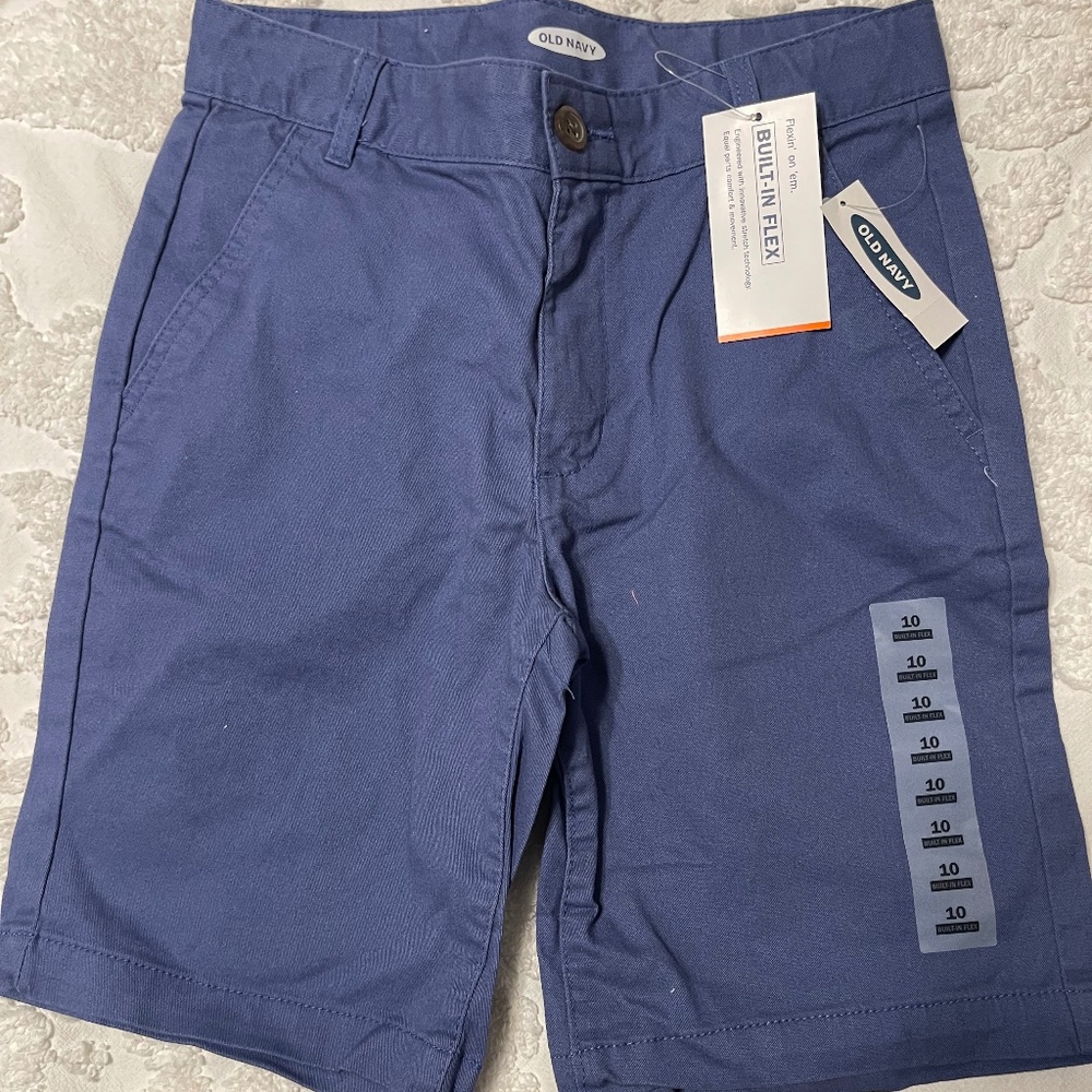 Boys Old Navy Flat Front Twill Shorts _ Blue